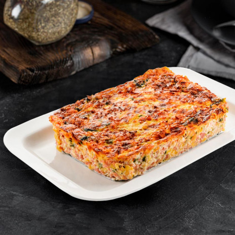 Киш с ветчиной и шпинатом