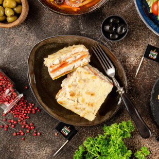 Овощная лазанья с курицей