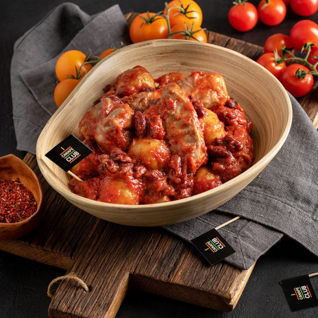 Свинина с картофелем и фасолью по-грузински